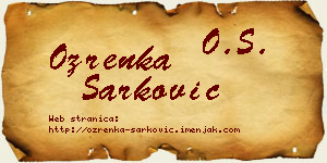 Ozrenka Šarković vizit kartica